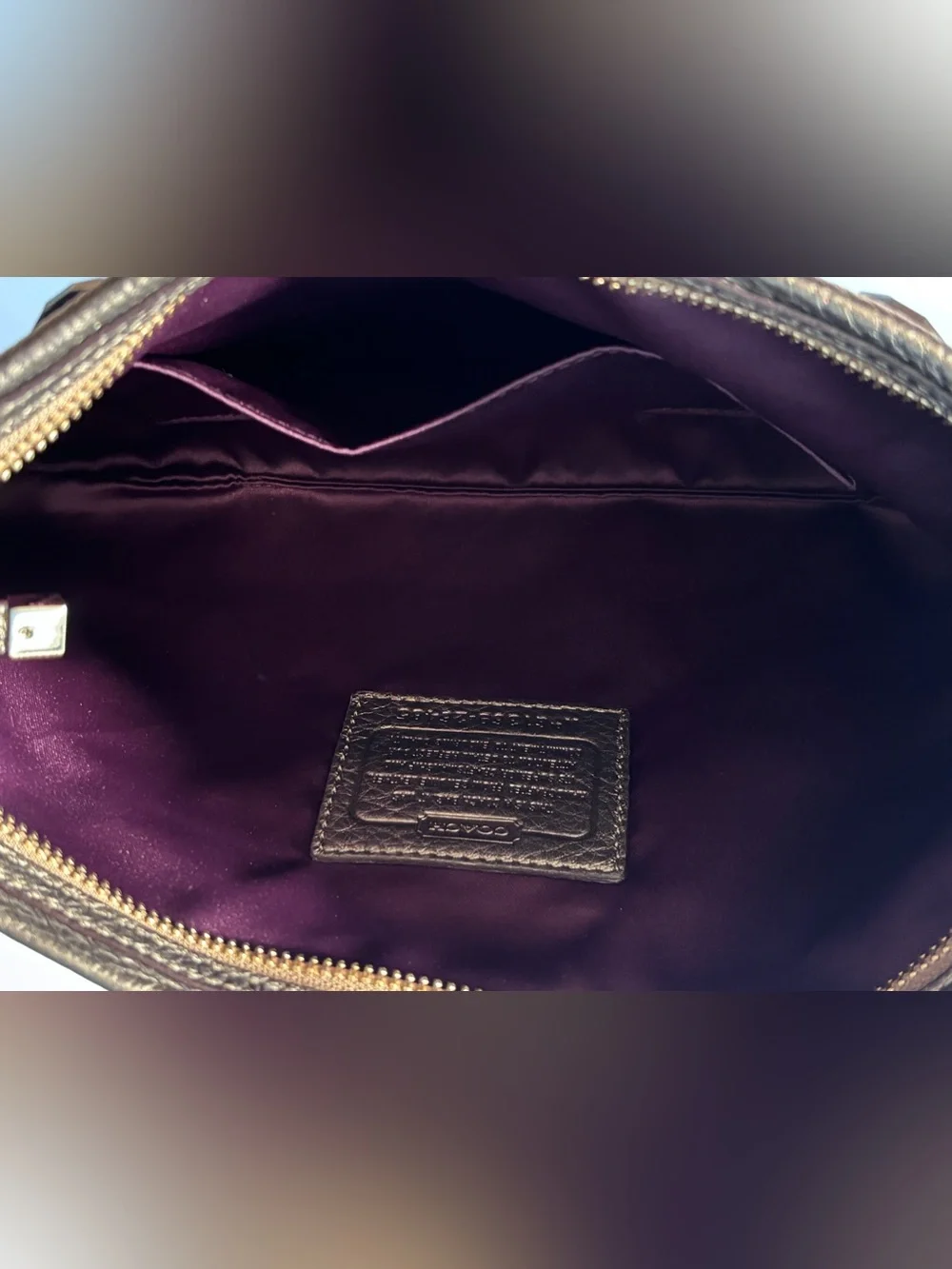 Coach Madison Jeweled Crystal Zip Clutch Wristlet Brown Bronze 26485